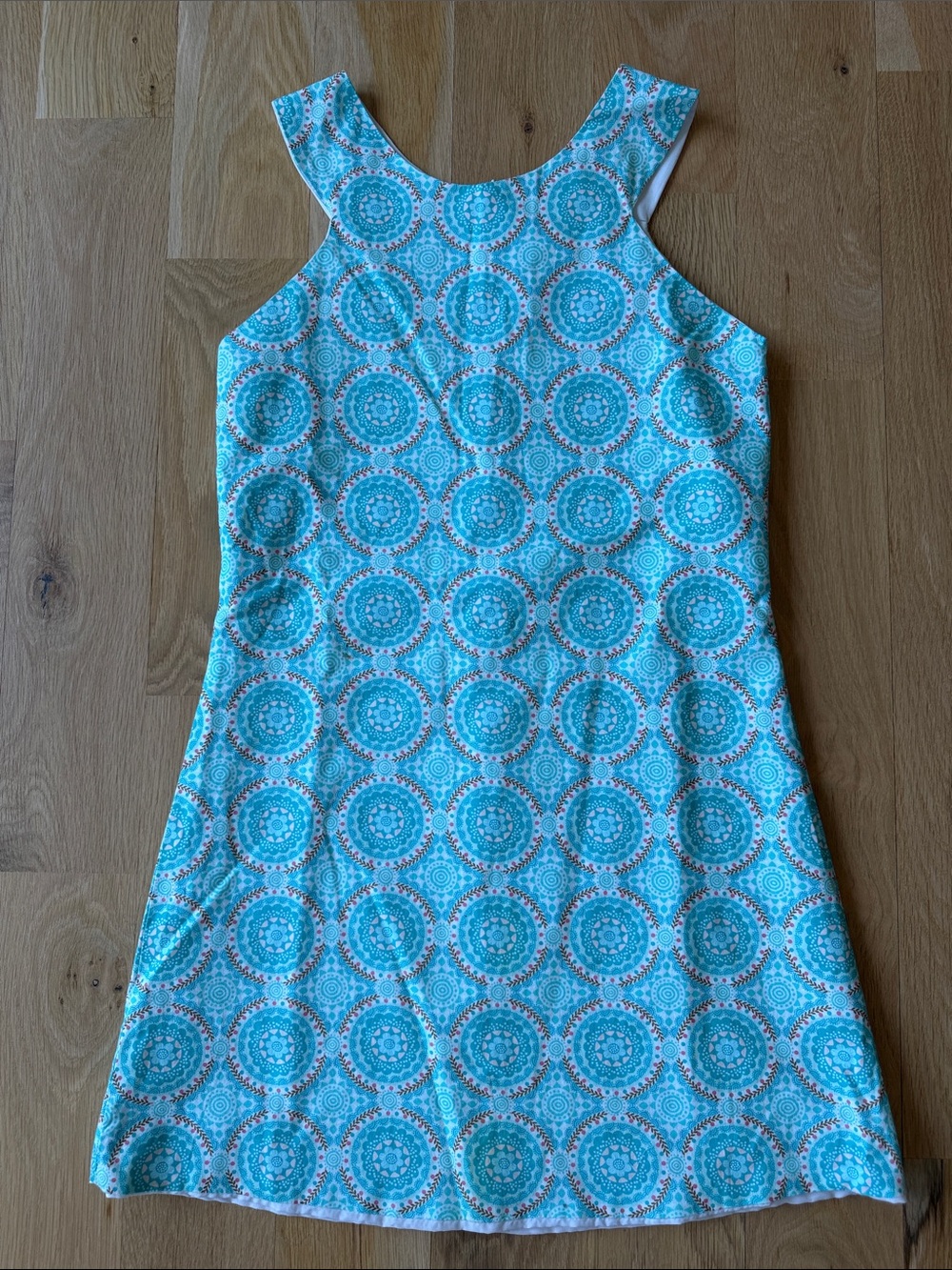 Susanne Lively Girls Blue and White Medallion Printed Dress